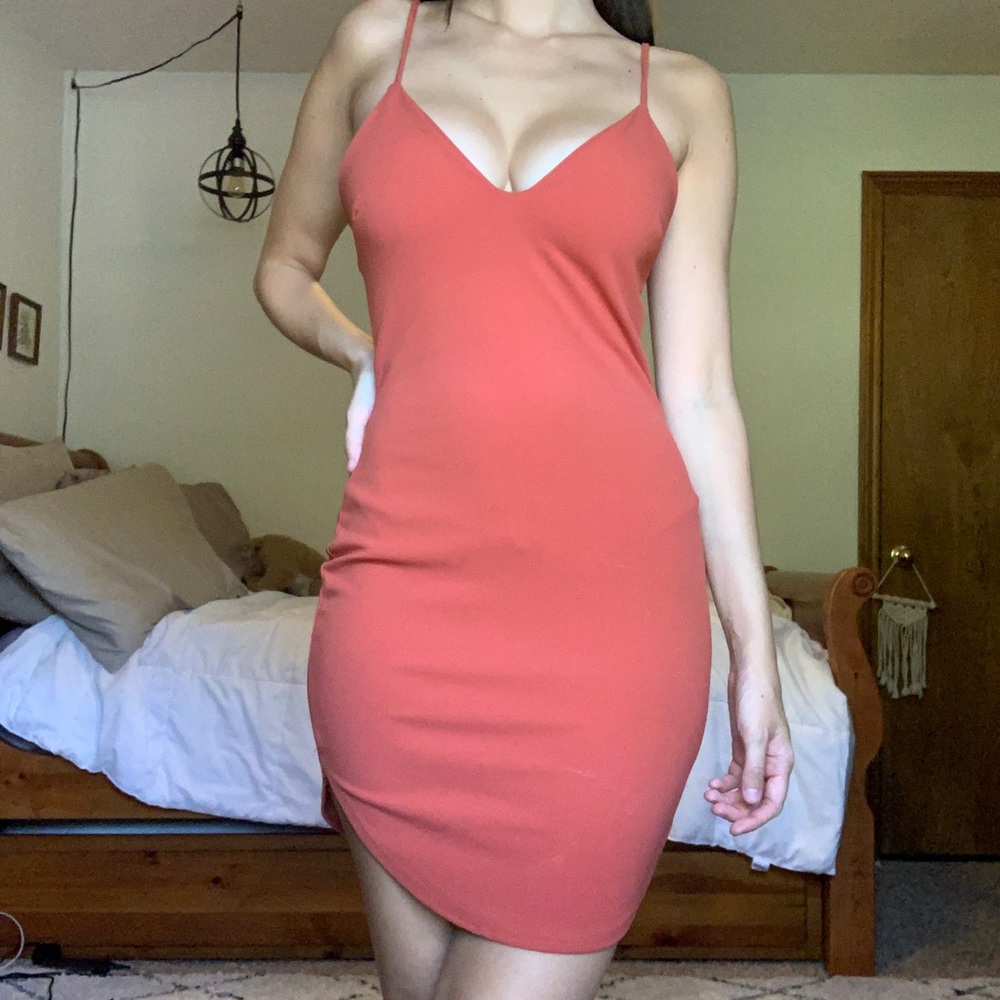 Tight Orange Mini Dress🔥